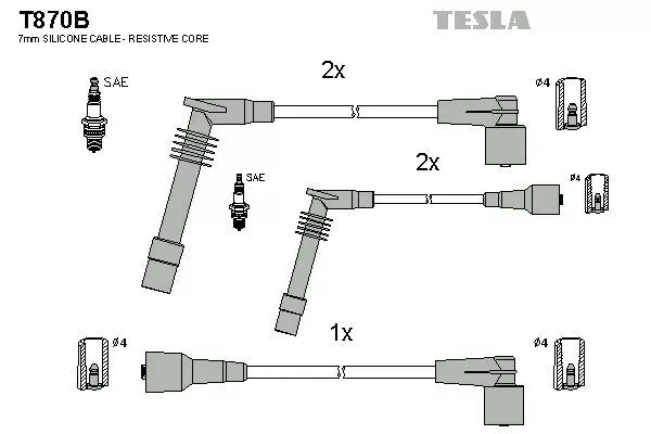 TESLA T870B Провода зажигания