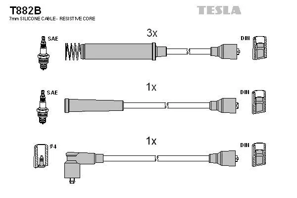 TESLA T882B Провода зажигания