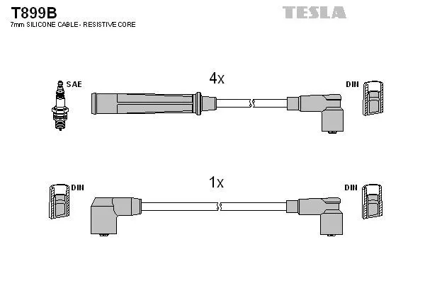 TESLA T899B Провода зажигания