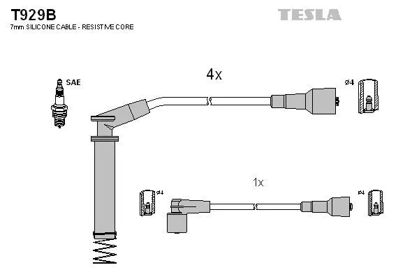 TESLA T929B Провода зажигания
