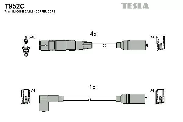 TESLA T952C Високовольтні дроти