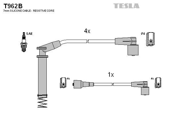 TESLA T962B Провода зажигания