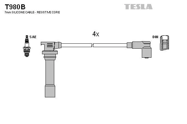 TESLA T980B Провода зажигания
