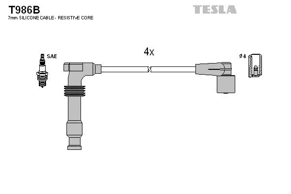 TESLA T986B Провода зажигания