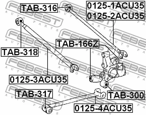 Febest TAB-166Z Сайлентблок рычага