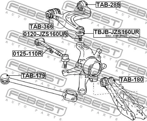 Febest TAB-179 Сайлентблок ричагу