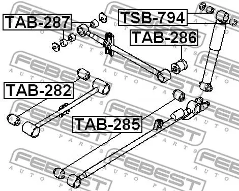 Febest TAB-285 Сайлентблок ричагу