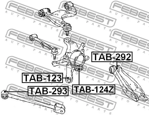 Febest TAB-292 Сайлентблок ричагу