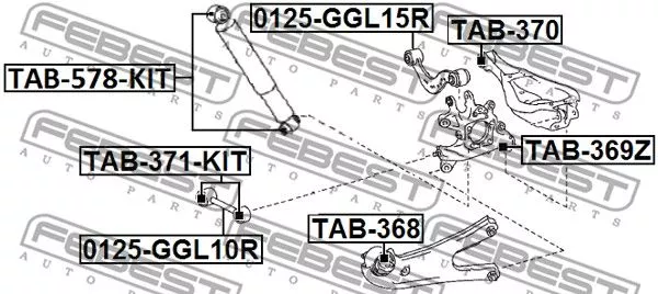 Febest TAB-371-KIT Сайлентблок ричагу