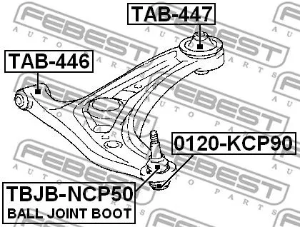 Febest TAB-446 Сайлентблок ричагу