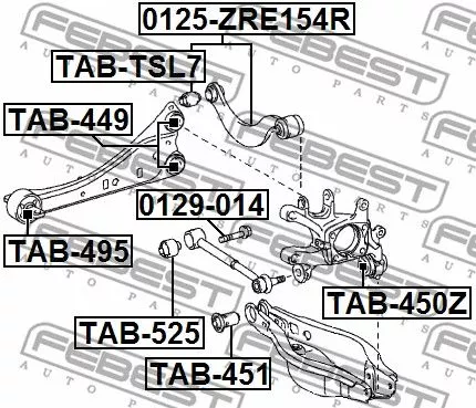 Febest TAB-495 Сайлентблок ричагу