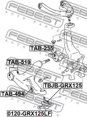 Febest TAB-519 Сайлентблок ричагу