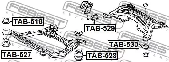 Febest TAB-529 Сайлентблок задней балки