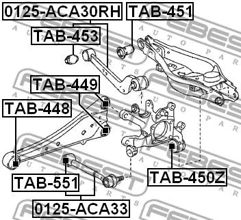 Febest TAB-551 Сайлентблок ричагу