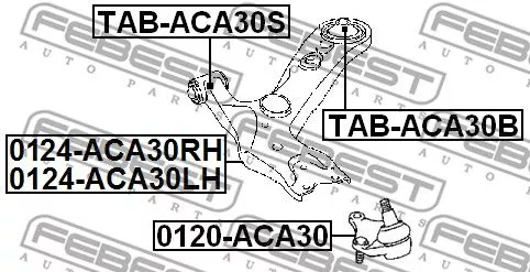 Febest TAB-ACA30S Сайлентблок ричагу