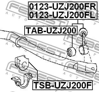 Febest TAB-UZJ200 Втулка стабилизатора