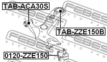 Febest TAB-ZZE150B Сайлентблок рычага
