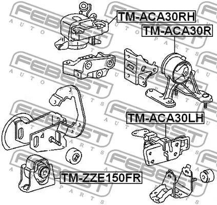 Febest TM-ACA30LH Подушка двигателя