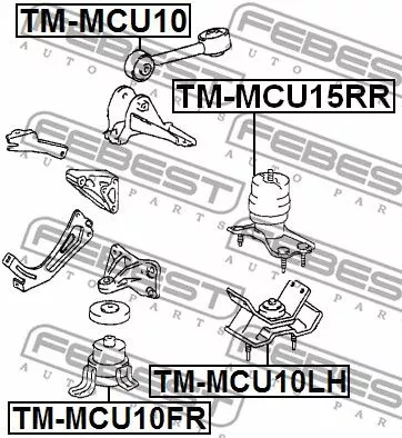 Febest TM-MCU10LH Подушка двигателя