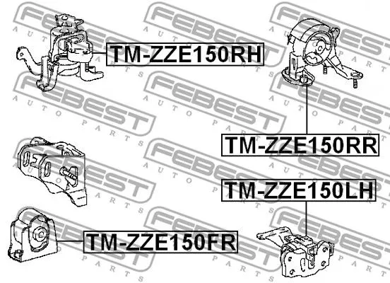 Febest TM-ZZE150RR Подушка двигателя