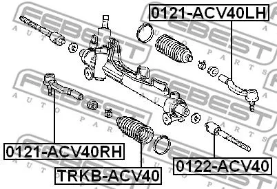Febest TRKB-ACV40 Пильник рульової рейки