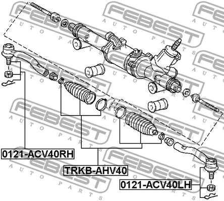 Febest TRKB-AHV40 Пыльник рулевой рейки