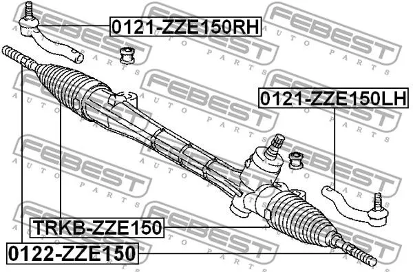 Febest TRKB-ZZE150 Пыльник рулевой рейки