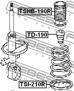 Febest TSHB-190R Пильовики амортизатора