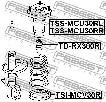 Febest TSS-MCU30RR Опора амортизатора