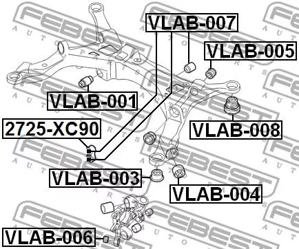 Febest VLAB-007 Сайлентблок задней балки