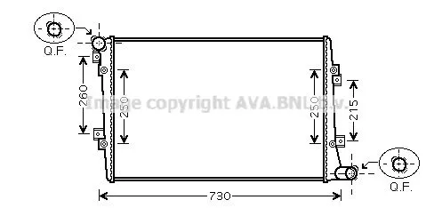 AVA QUALITY COOLING VNA2255 Радіатор охолодження двигуна