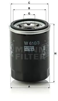 Масляный фильтр MANN-FILTER W6103 на Fiat STRADA