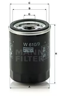 MANN-FILTER W610/9 Масляный фильтр