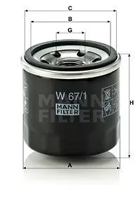 Масляный фильтр MANN-FILTER W671 на Kia ROADSTER