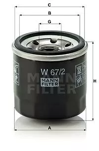 Масляный фильтр MANN-FILTER W672 на Suzuki SPLASH