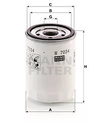 MANN-FILTER W7034 Масляный фильтр
