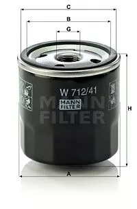 MANN-FILTER W712/41 Масляный фильтр
