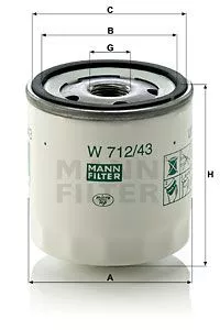 MANN-FILTER W712/43 Масляный фильтр