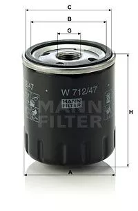 MANN-FILTER W712/47 Масляный фильтр