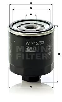 MANN-FILTER W712/52 Масляный фильтр