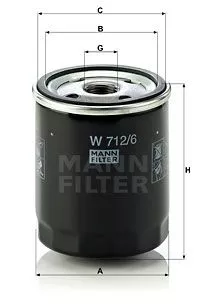 MANN-FILTER W 712/6 Оливний фільтр