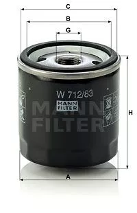 Масляный фильтр MANN-FILTER W71283 на Toyota CRESSIDA