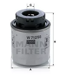 MANN-FILTER W 712/93 Масляный фильтр