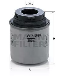 MANN-FILTER W712/94 Масляный фильтр