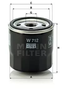 Масляный фильтр MANN-FILTER W712 на Ford ESCORT