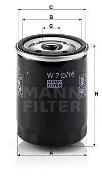 MANN-FILTER W713/16 Масляный фильтр
