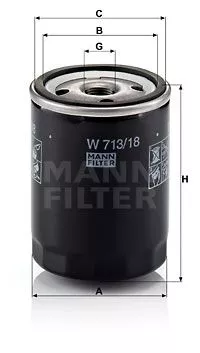 MANN-FILTER W713/18 Масляный фильтр