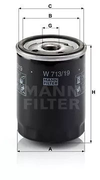 MANN-FILTER W713/19 Масляный фильтр