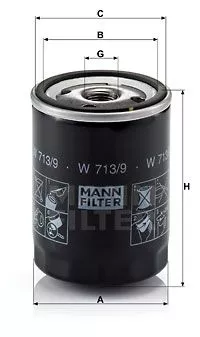 MANN-FILTER W713/9 Масляный фильтр