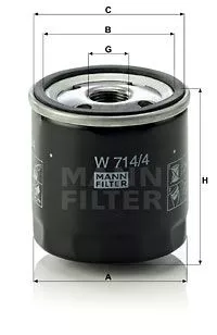 MANN-FILTER W714/4 Масляный фильтр